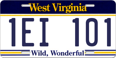 WV license plate 1EI101
