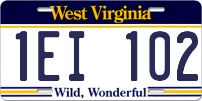 WV license plate 1EI102