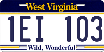 WV license plate 1EI103