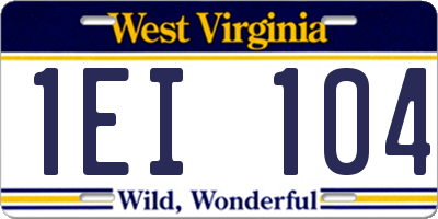 WV license plate 1EI104
