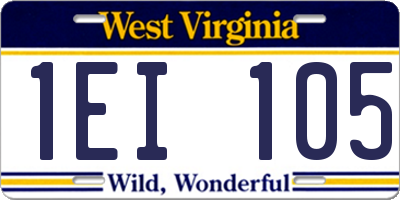 WV license plate 1EI105