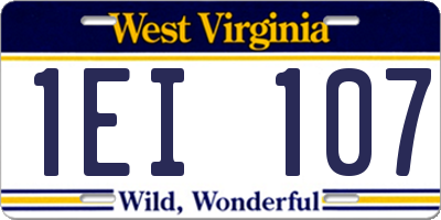 WV license plate 1EI107