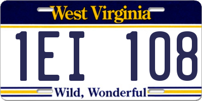 WV license plate 1EI108