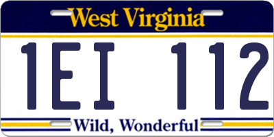 WV license plate 1EI112