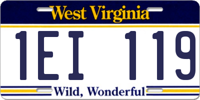 WV license plate 1EI119
