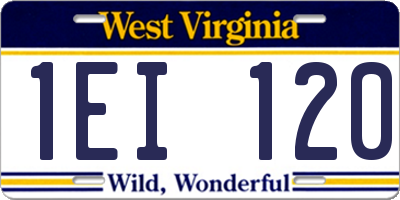 WV license plate 1EI120