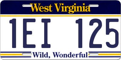 WV license plate 1EI125