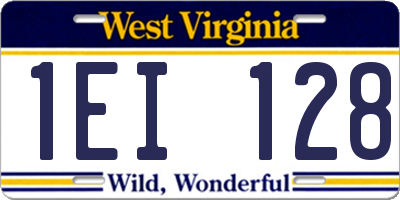 WV license plate 1EI128