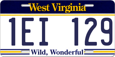 WV license plate 1EI129