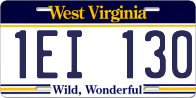 WV license plate 1EI130