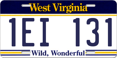 WV license plate 1EI131