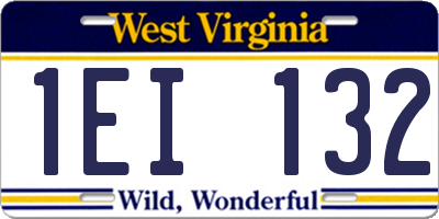 WV license plate 1EI132