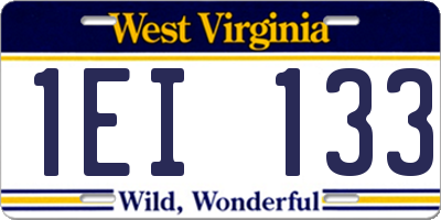 WV license plate 1EI133