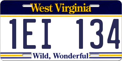 WV license plate 1EI134
