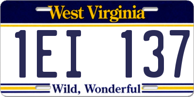 WV license plate 1EI137