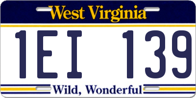 WV license plate 1EI139