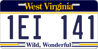 WV license plate 1EI141