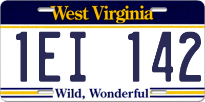 WV license plate 1EI142