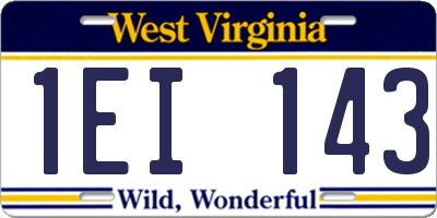 WV license plate 1EI143