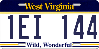 WV license plate 1EI144