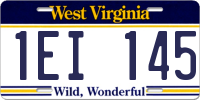 WV license plate 1EI145
