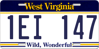 WV license plate 1EI147
