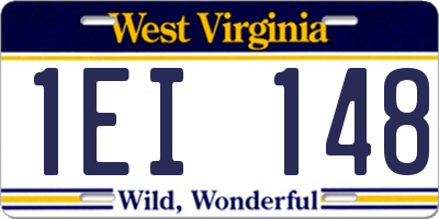 WV license plate 1EI148