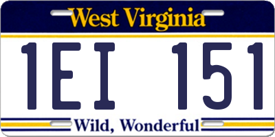 WV license plate 1EI151