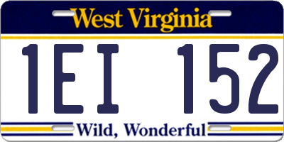 WV license plate 1EI152