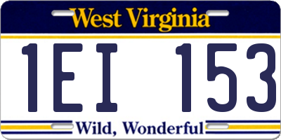 WV license plate 1EI153