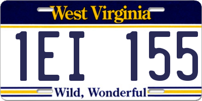 WV license plate 1EI155