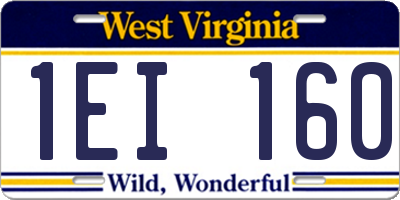 WV license plate 1EI160