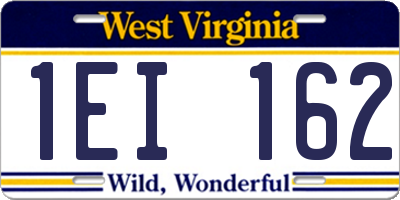 WV license plate 1EI162