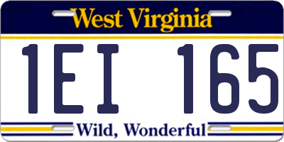 WV license plate 1EI165