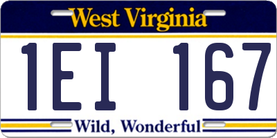 WV license plate 1EI167