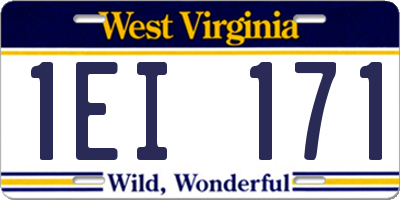 WV license plate 1EI171