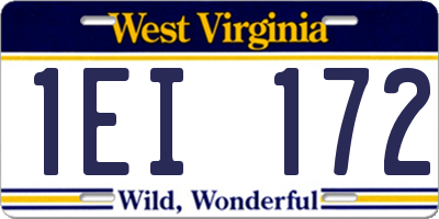 WV license plate 1EI172