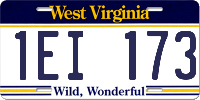 WV license plate 1EI173