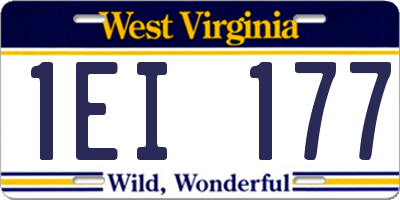 WV license plate 1EI177