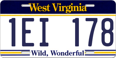 WV license plate 1EI178