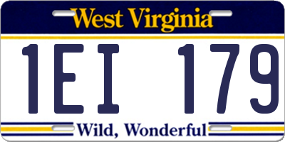 WV license plate 1EI179