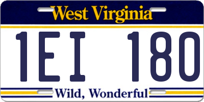 WV license plate 1EI180