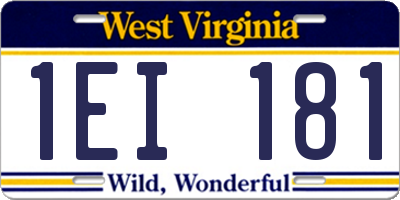 WV license plate 1EI181