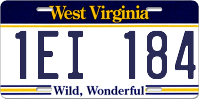 WV license plate 1EI184