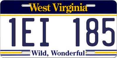 WV license plate 1EI185