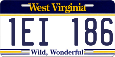 WV license plate 1EI186