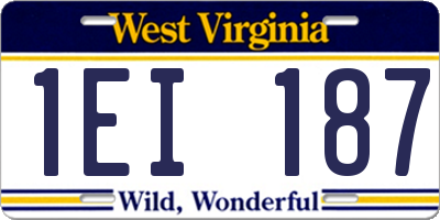WV license plate 1EI187