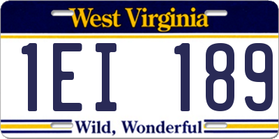 WV license plate 1EI189