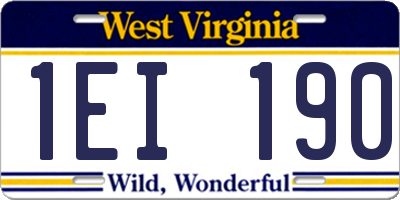WV license plate 1EI190