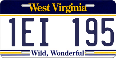 WV license plate 1EI195